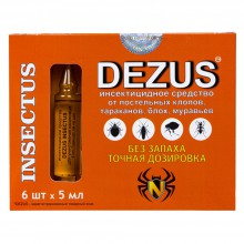  Dezus (Дезус) Insectus средство от клопов, тараканов, блох, муравьев, 6 ампул по 5 мл